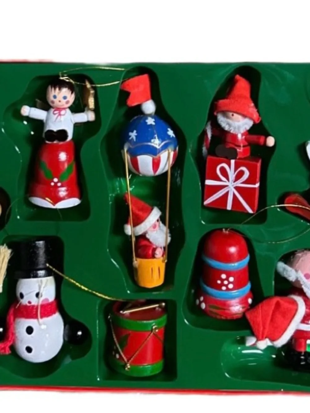 The Christmas Collection ~ Vtg (1985) ~ 10 Pieces Wood Hand Painted Ornament New